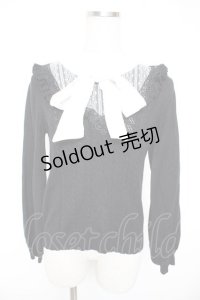 axes femme / ボウタイブロッキング風ニット M 黒 Y-25-12-23-062-AX-TO-SZ-ZY