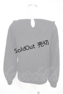 画像2: axes femme / ボウタイブロッキング風ニット M 黒 Y-25-12-23-062-AX-TO-SZ-ZY