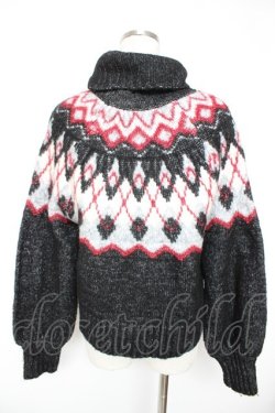 画像2: axes femme / アーガイル求心ニットプルオーバー  黒 Y-25-12-23-063-AX-TO-SZ-ZY