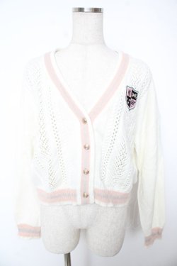 画像1: Secret Honey / ワッペン付きスクールカーディガン 2 アイボリー Y-25-12-23-070-CA-TO-SZ-ZY