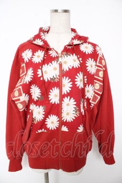 画像1: PINK HOUSE / ヒナギクプリントパーカー  赤 Y-25-12-23-072-LO-TO-SZ-ZY