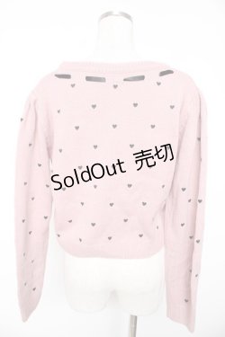 画像2: evelyn / ハート刺繍ニット  ピンク Y-25-12-23-073-LO-TO-SZ-ZS