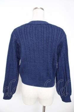 画像2: F i.n.t / モノグラムロゴ刺繍ケーブルニットカーディガン F ネイビー Y-25-12-23-074-CA-TO-SZ-ZY