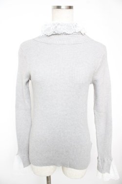 画像1: merry jenny / レースリブニット F グレー Y-25-12-23-076-LO-TO-SZ-ZY