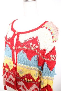 画像5: PINK HOUSE / モチーフ付きウールカーディガン  赤 Y-25-12-23-079-LO-TO-SZ-ZY