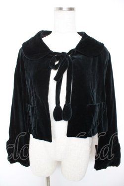 画像1: Jane Marple / 別珍ボレロジャケット M 黒 Y-25-12-23-080-JM-JA-SZ-ZY