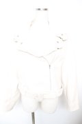Ank Rouge / フリルライダースジャケット M ベージュ Y-25-12-23-082-CA-JA-SZ-ZY