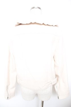 画像2: Ank Rouge / フリルライダースジャケット M ベージュ Y-25-12-23-082-CA-JA-SZ-ZY