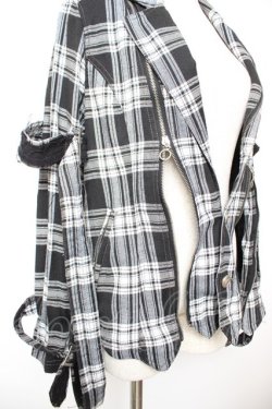 画像3: ALGONQUINS / チェックジャケット  黒×白 Y-25-12-23-088-AL-JA-SZ-ZY