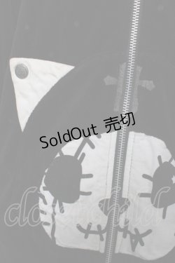 画像3: HANGRY&ANGRY / お顔ポケットドットフリースパーカー  黒 Y-25-12-23-089-HN-TO-SZ-ZY