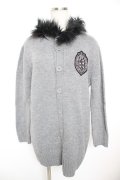 ALGONQUINS / ワッペン付きファーニットカーディガン F グレー Y-25-12-23-090-AL-TO-SZ-ZY