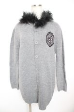 画像1: ALGONQUINS / ワッペン付きファーニットカーディガン F グレー Y-25-12-23-090-AL-TO-SZ-ZT612 (1)