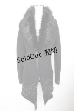 画像1: CIVARIZE / ファー付き接結ニットガウン 46 黒 Y-25-12-23-091-GO-TO-AS-ZY