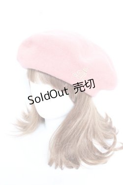 画像1: Jane Marple / ロゴエンブレムウールベレー  ピンク Y-25-12-23-010-JM-AC-SZ-ZY