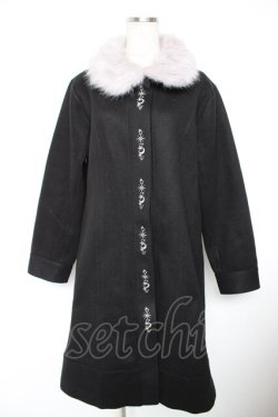 画像1: axes femme / 刺 入りコート  黒 Y-25-12-23-095-AX-CO-SZ-ZY