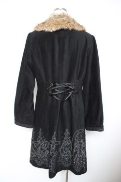 画像2: axes femme / バラ刺繍フード付コート L 黒 Y-25-12-23-096-AX-CO-SZ-ZY