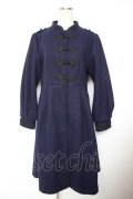axes femme / チャイナ釦フレアラインコート  紺 Y-25-12-23-097-AX-CO-SZ-ZY