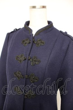 画像3: axes femme / チャイナ釦フレアラインコート  紺 Y-25-12-23-097-AX-CO-SZ-ZY