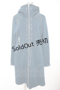 Rozen Kavalier / ハイネックフード付きロングカーディガン  ブルーグリーン Y-25-12-23-098-OO-TO-SZ-ZY