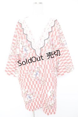 画像1: Neo-Ludwig / 大正時代和風柄付き羽織  赤 Y-25-12-23-100-GO-TO-SZ-ZY