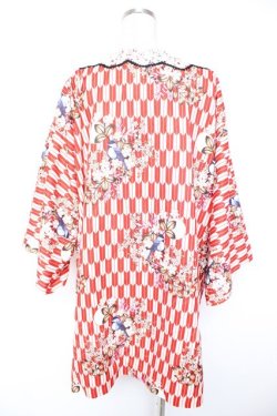 画像2: Neo-Ludwig / 大正時代和風柄付き羽織  赤 Y-25-12-23-100-GO-TO-SZ-ZY