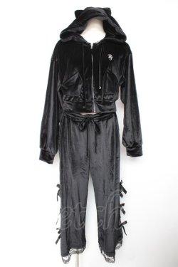 画像1: Hauls / お嬢ベロアセットアップ F 黒 Y-25-12-23-104-LO-OP-SZ-ZY