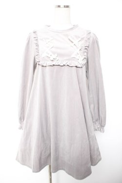 画像1: LIZ LISA / ベロアワンピース  グレー Y-25-12-23-105-LO-OP-AS-ZY