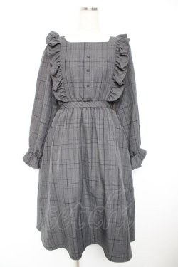 画像1: m petit by misako / チェックワンピース M 中灰 Y-25-12-23-107-LO-OP-SZ-ZY