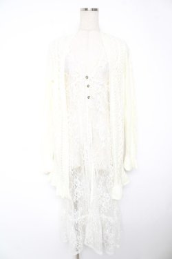 画像1: axes femme / レイヤード風デザインカーディガン M 白 Y-25-12-23-111-AX-TO-SZ-ZY