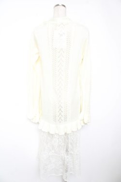 画像2: axes femme / レイヤード風デザインカーディガン M 白 Y-25-12-23-111-AX-TO-SZ-ZY