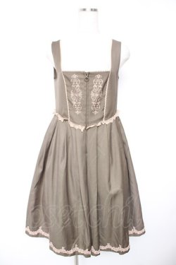 画像1: axes femme / アンティーク刺繍入りワンピース M カーキ Y-25-12-23-113-AX-OP-SZ-ZY