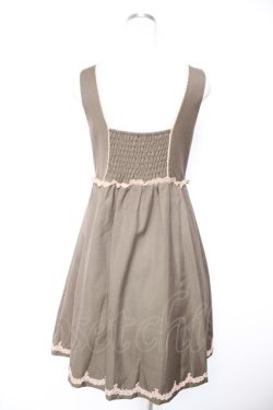画像2: axes femme / アンティーク刺繍入りワンピース M カーキ Y-25-12-23-113-AX-OP-SZ-ZY