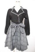 axes femme / チェックドッキングワンピース M 黒 Y-25-12-23-115-AX-OP-SZ-ZY