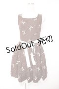 KATHARSIS / リボン柄ワンピース  茶 Y-25-12-23-120-LO-OP-SZ-ZY