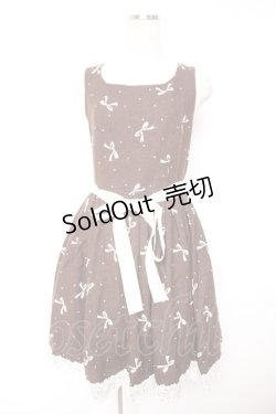 画像1: KATHARSIS / リボン柄ワンピース  茶 Y-25-12-23-120-LO-OP-SZ-ZY