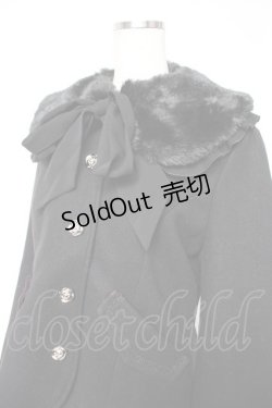 画像3: axes femme / ファー襟付編上ショートコート  黒 Y-25-12-23-128-AX-CO-SZ-ZY