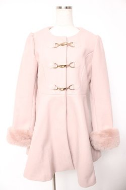 画像1: evelyn / ビット付きフレアコート M ピンク Y-25-12-23-132-LO-CO-SZ-ZY