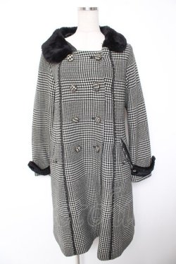 画像1: axes femme / ファー襟コート  黒 Y-25-12-23-134-AX-CO-SZ-ZY