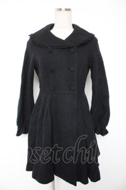 画像1: LODISPOTTO / リボン衿フレアーコート M 黒 Y-25-12-23-138-LO-CO-SZ-ZY