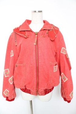 画像1: PINK HOUSE / パイナップルワッペンブルゾン  赤 Y-25-12-23-139-LO-CO-SZ-ZY