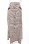 axes femme / センターボタンマーメイドスカート  茶 Y-25-12-23-144-AX-PA-SZ-ZY