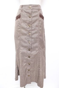 画像1: axes femme / センターボタンマーメイドスカート  茶 Y-25-12-23-144-AX-PA-SZ-ZY