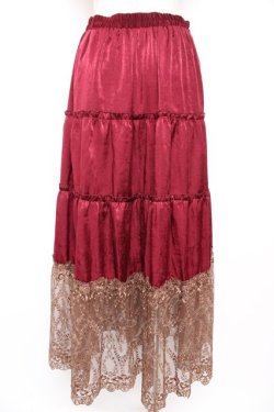 画像2: axes femme / 裾レースティアードスカート M ワイン Y-25-12-23-147-AX-SK-SZ-ZY