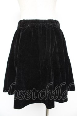 画像2: Ank Rouge / パールボタンベロアフレアスカート M 黒 Y-25-12-23-149-CA-SK-SZ-ZY