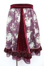 画像1: axes femme / ベロア切替スカート  ワイン Y-25-12-23-152-AX-SK-AS-ZT629 (1)