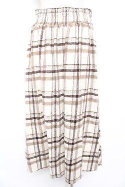 画像2: axes femme / レースアップ起毛チェックスカート F 生成り Y-25-12-23-153-AX-SK-SZ-ZY