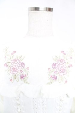 画像3: axes femme / バラ刺繍ブロッキングニット M 生成り Y-25-12-23-016-AX-TO-SZ-ZY