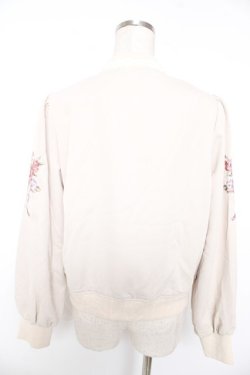 画像2: axes femme POETIQUE / 薔薇刺繍ブルゾン M ベージュ Y-25-12-23-017-AX-JA-SZ-ZY