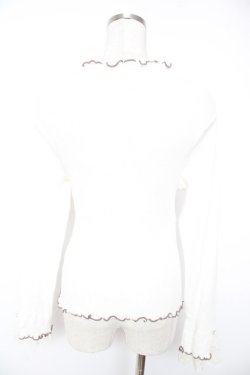 画像2: axes femme / 袖レースメローニットプルオーバー F 白 Y-25-12-23-019-AX-TO-SZ-ZY