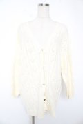 axes femme POETIQUE / ハート透かし編みニットカーディガン M 生成り Y-25-12-23-020-AX-TO-SZ-ZY